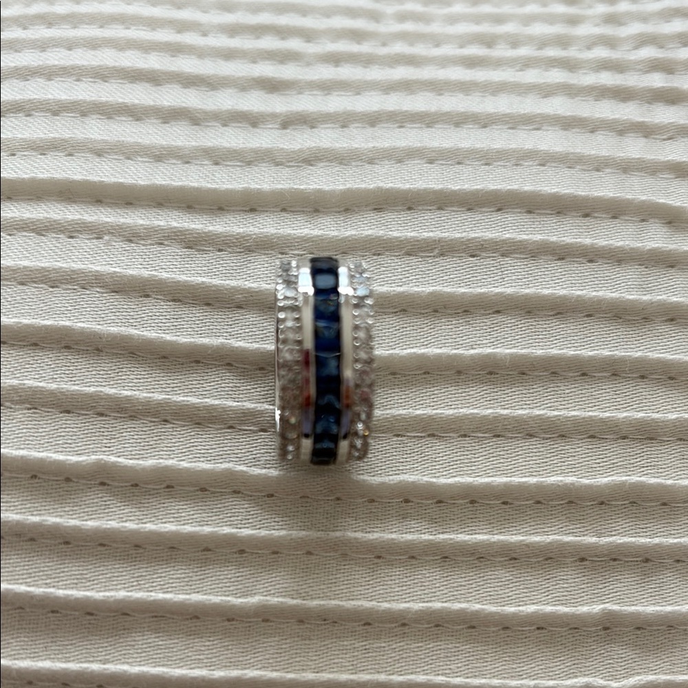 Elegant Silver and Blue Women's Ring